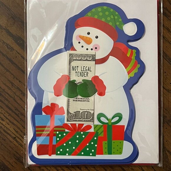 Holiday Money Holders Christmas Cards With Envelopes - Snowman Design - 8 Pack - Picture 2 of 3